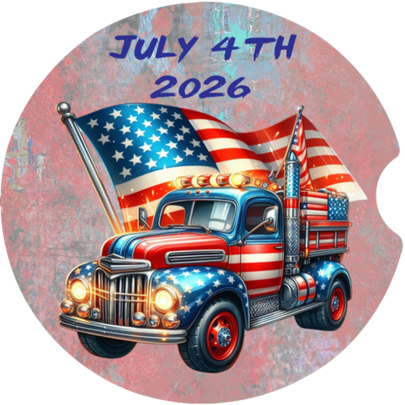 America Themed Car Coasters Celebrating July 4th