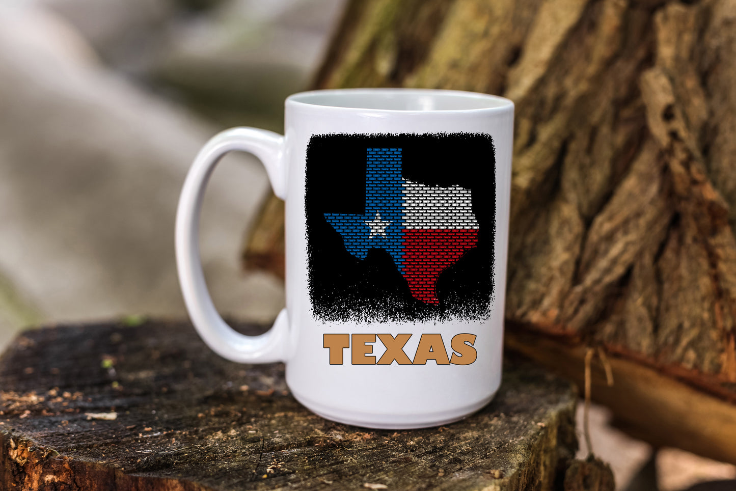 Texas Coffee Mug Outline of State in Bullets
