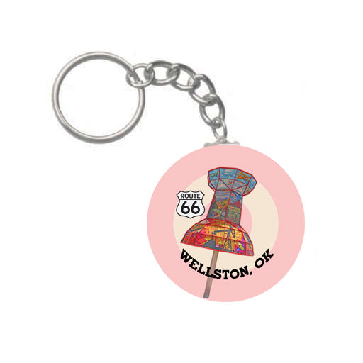 Route 66 Wellston OK You are Here Pin, Magnet, or Key Ring