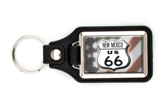Route 66 Key Chain with patriotic design-choice of state  #SNPKR006