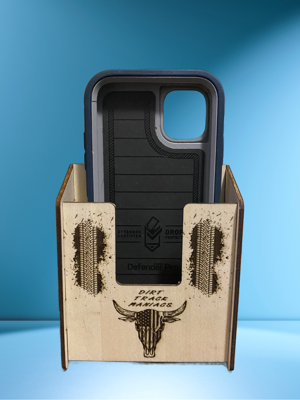 Cell Phone Caddy Note Pad Caddy Featuring a Dirt Track Maniacs Logo