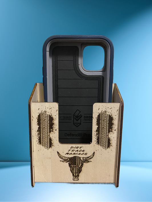 Cell Phone Caddy Note Pad Caddy Featuring a Dirt Track Maniacs Logo