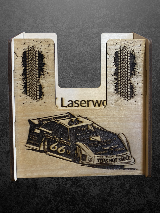 Cell Phone Caddy Note Pad Caddy Featuring a Dirt Track Late Model Design