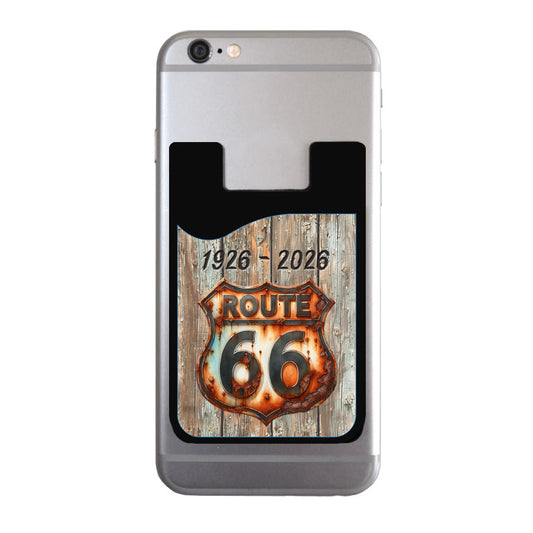Route 66 Cell Phone Wallet With Rusted 66 Shield Graphics