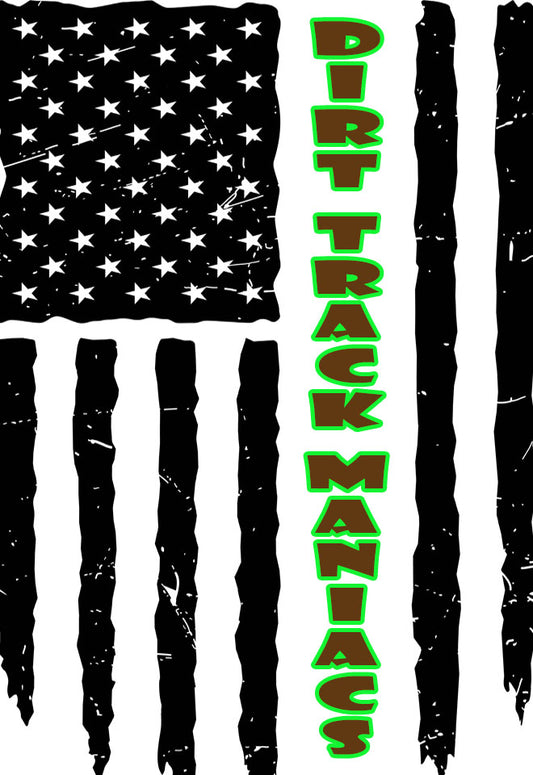 Dirt Track Maniacs Fridge Magnet featuring Dirt Track Maniacs Flag Graphics