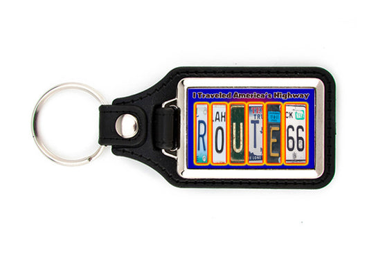 Route 66 Key Chain with unique design-old license tag graphics  #SNPKR003