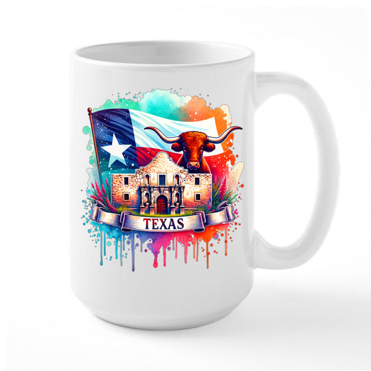 Texas Icons Coffee Mug, Texas, Texas Pride, The Alamo