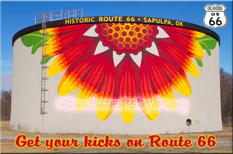 Route 66 Fridge Magnet featuring the beautiful water tower in Sapulpa, OK  #OKMG6667