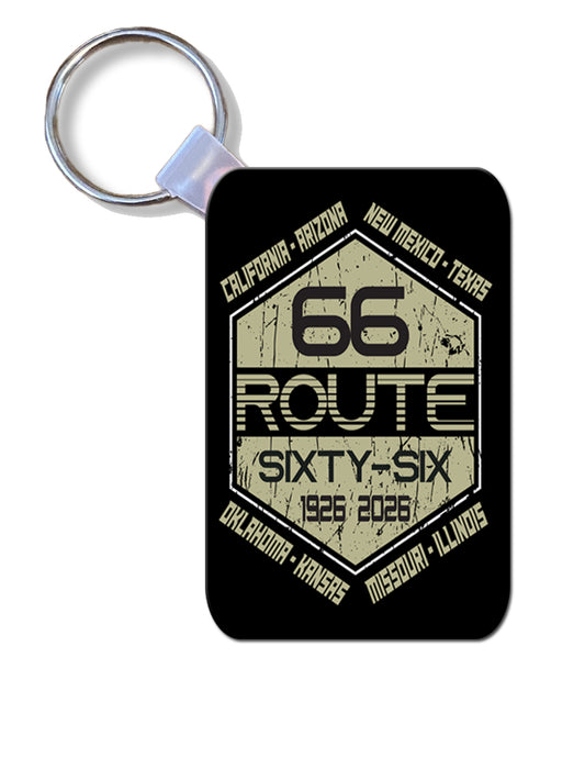 Route 66 Key Ring Dye Sublimation with Logo and States  #RTWKR9898