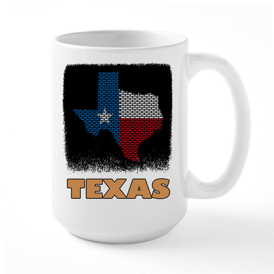 Texas Coffee Mug Outline of State in Bullets