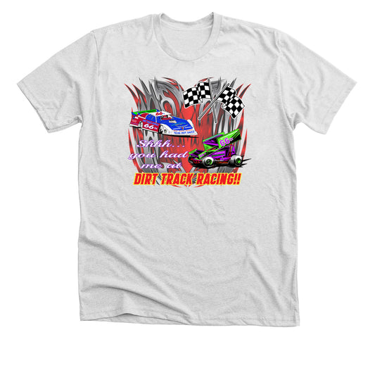 Dirt Track Racing T-Shirt with Sprint Car and Late Model Race Cars