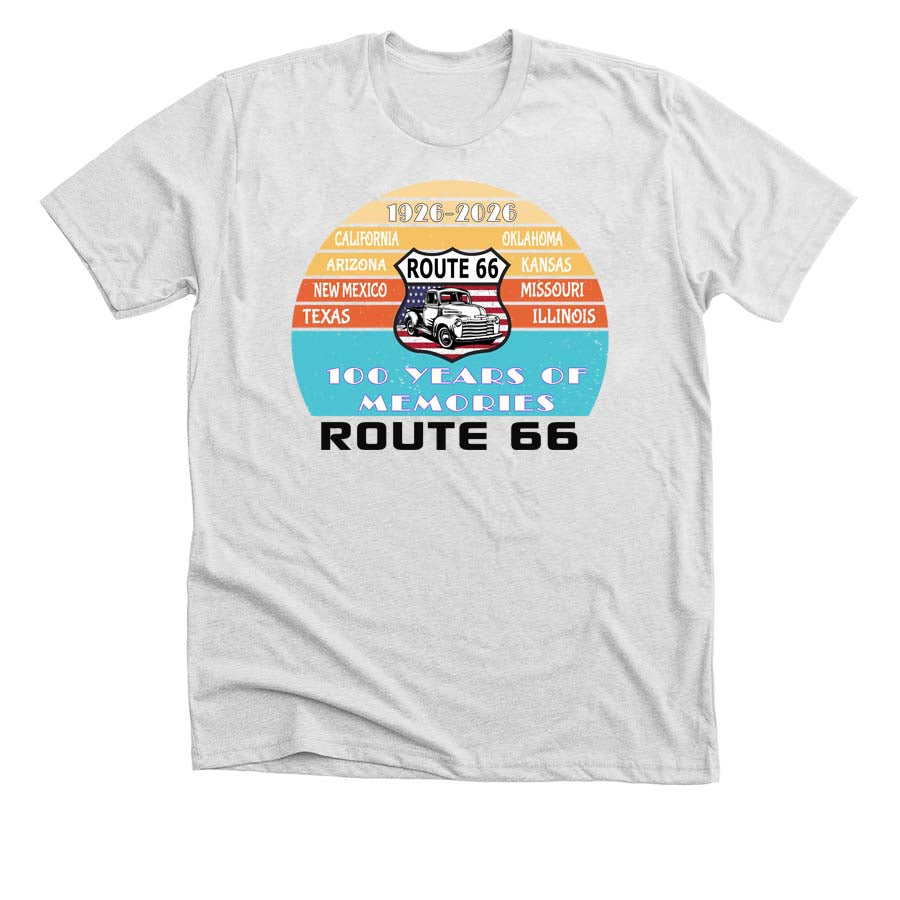 Route 66 T-Shirt Celebrating 100 Years of Memories of America's Highway