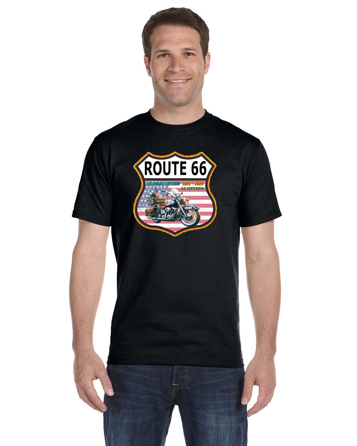 Celebrate Route 66 with Motorcycle Inspired Centennial Graphic T-shirt