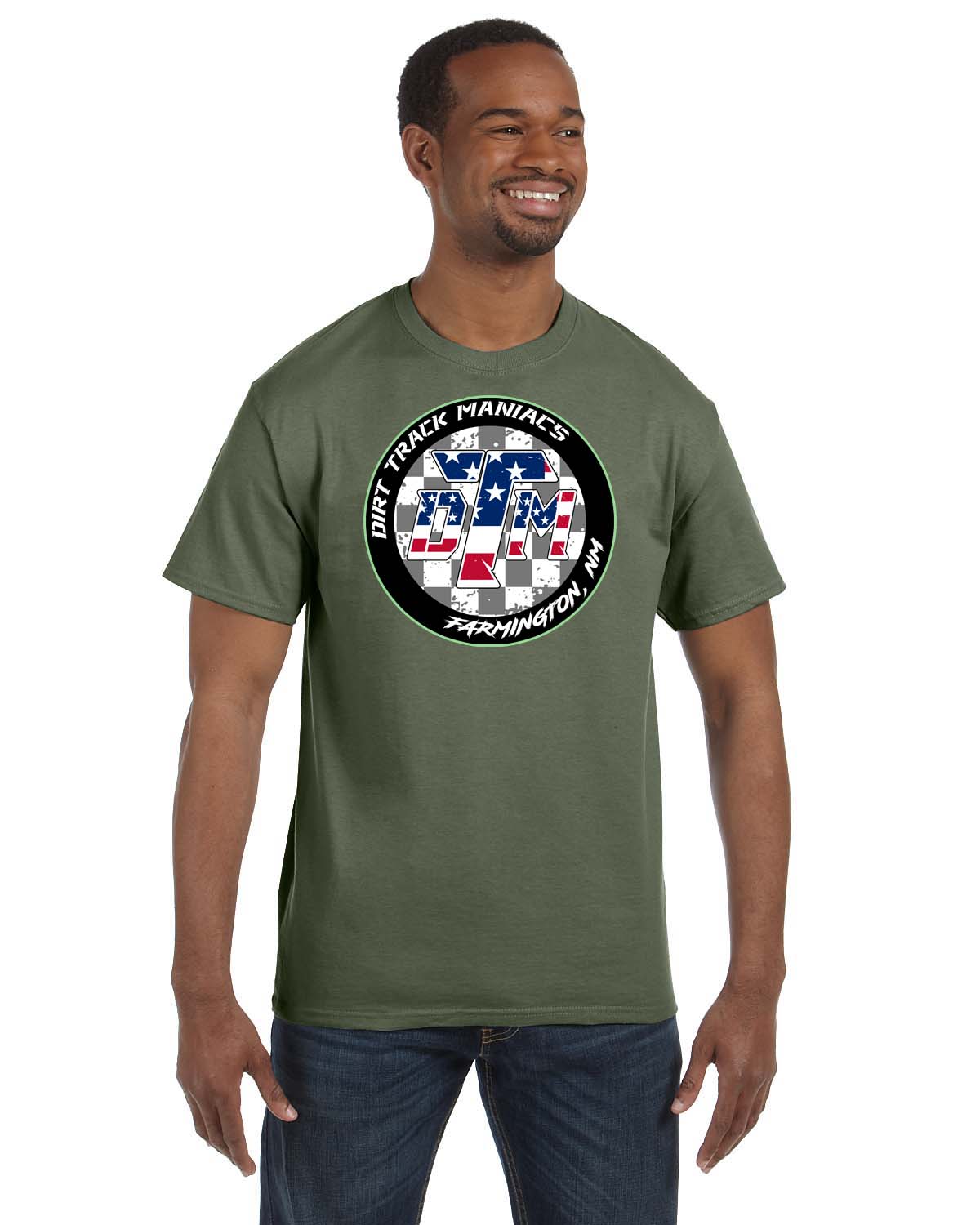 Dirt Track Maniacs T-shirt with the Colorful DTM Logo