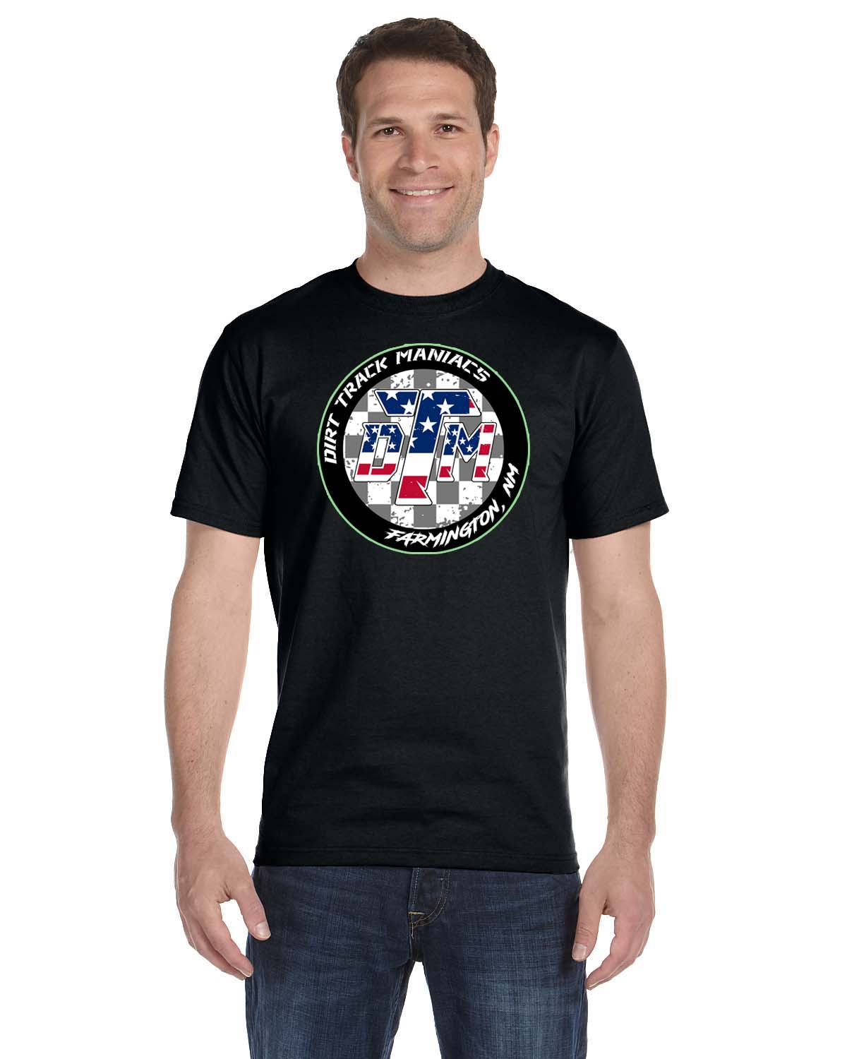 Dirt Track Maniacs T-shirt with the Colorful DTM Logo