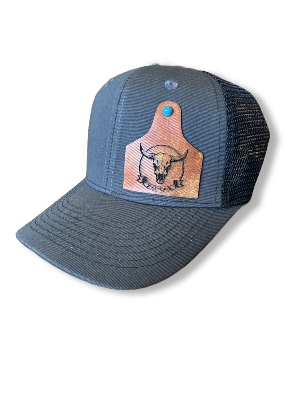 Texas Leatherette Laser Engraved Patch on Your Choice of Cap
