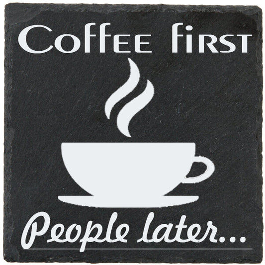 Laser engraved slate coaster, coffee coaster, coffee, coaster