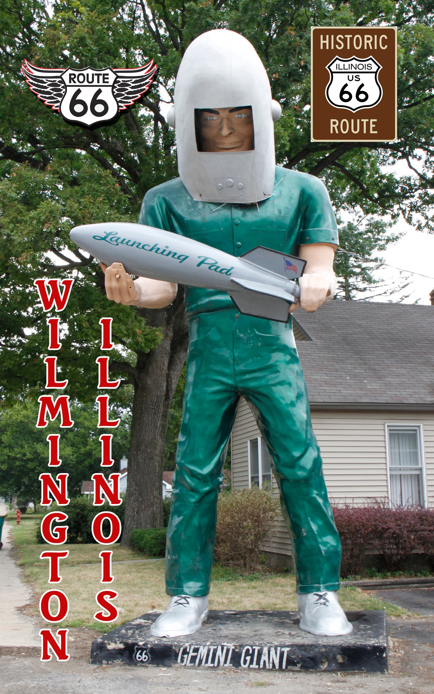 Route 66 Fridge Magnet, Route 66, Gemini Giant, Wilmington IL, Travel Magnet  #ILMG5402