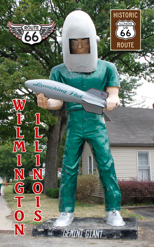 Route 66 Fridge Magnet, Route 66, Gemini Giant, Wilmington IL, Travel Magnet  #ILMG5402