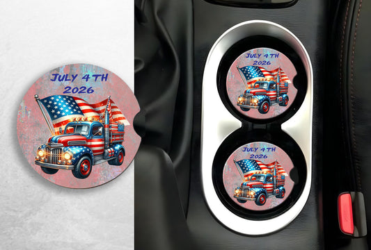 America Themed Car Coasters Celebrating July 4th
