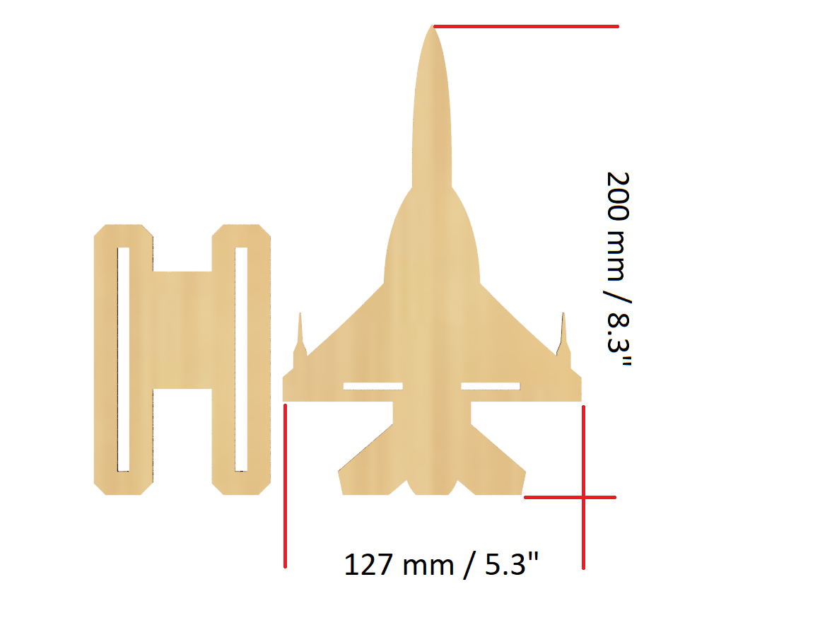 Cell Phone Stand Laser Cut and Engraved Air Force Jet Design