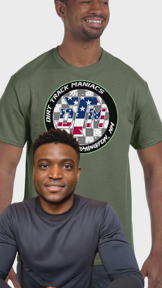 Dirt Track Maniacs T-shirt with the Colorful DTM Logo