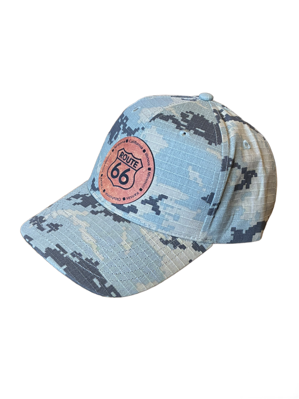 Route 66 Logo Laser Engraved and Cut on Your Choice of Cap