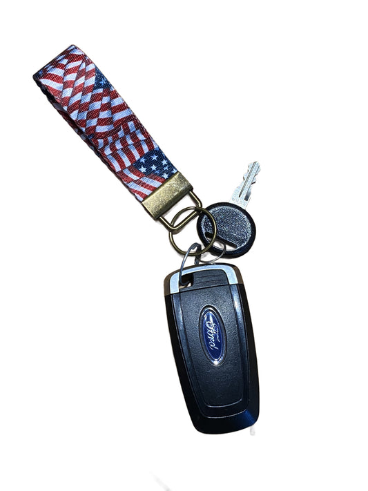 Polyester Fabric Strap Keyrings With Your Choice of Fabric Designs
