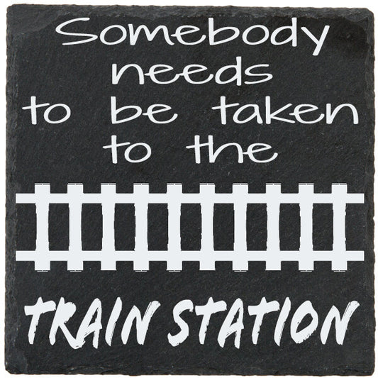 Slate Coaster, Train Station, Coffee Coaster, Tea Coaster