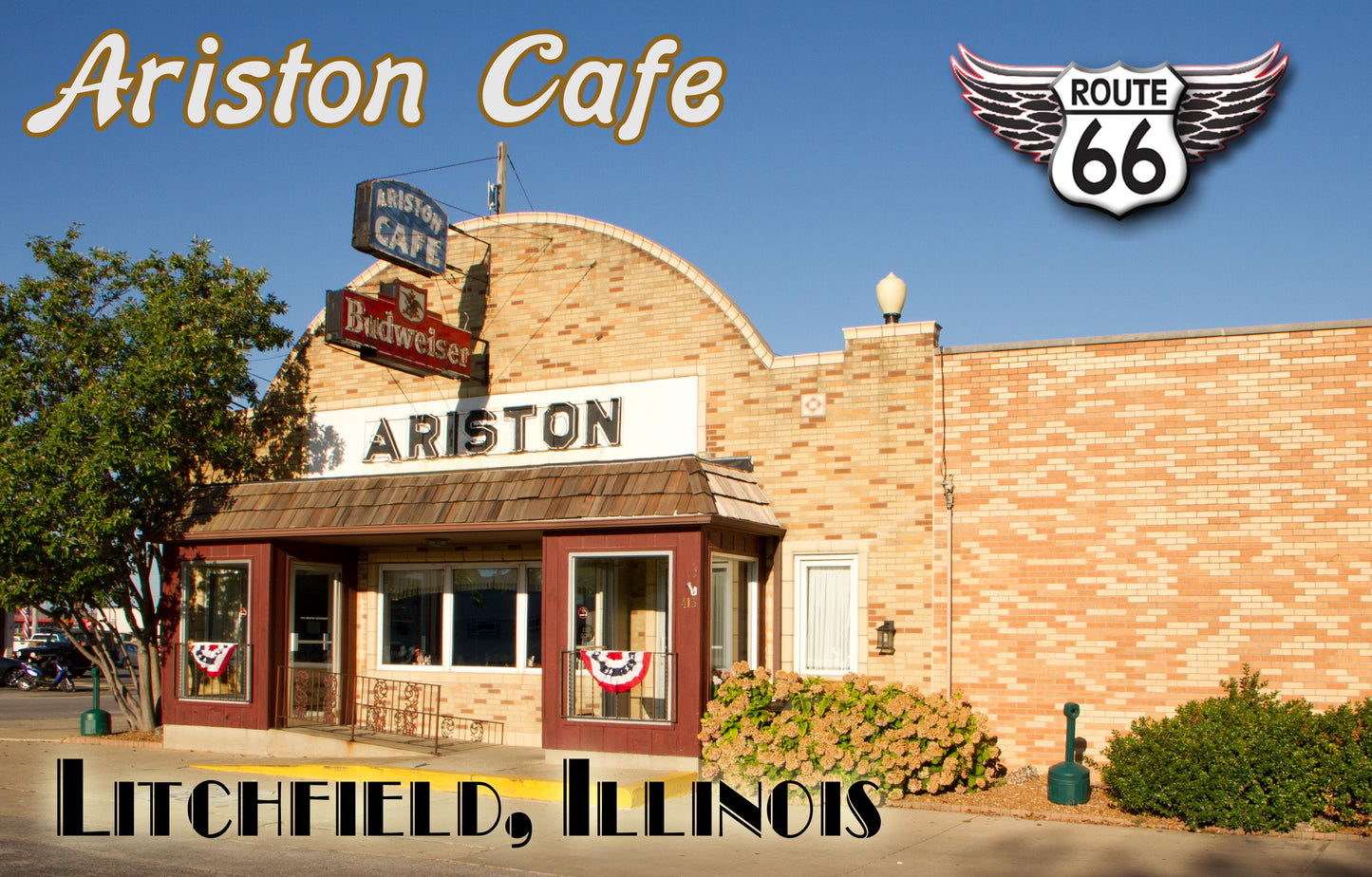 Route 66 Fridge Magnet Ariston Cafe Litchfield, IL  #ILMG0909