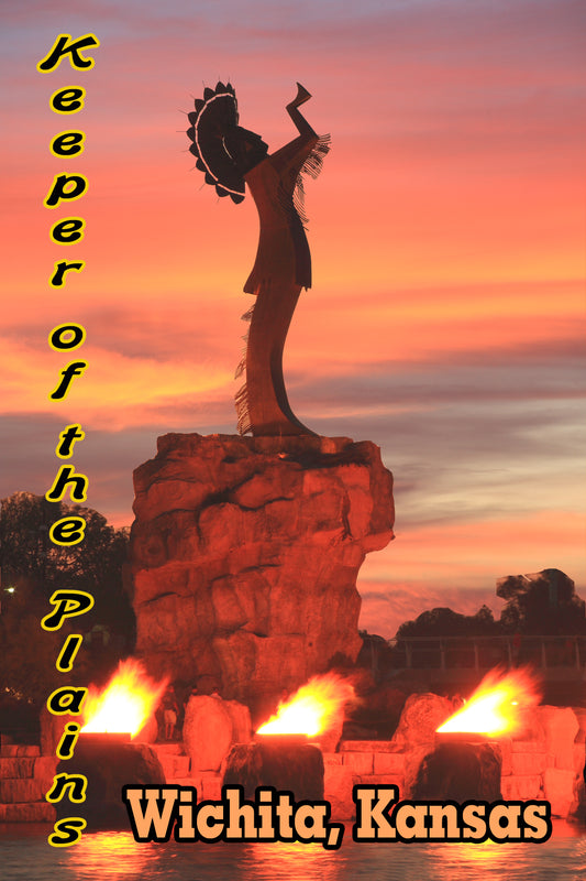 Keeper of the Plains, Kansas, Travel Magnet, Fridge Magnet,
