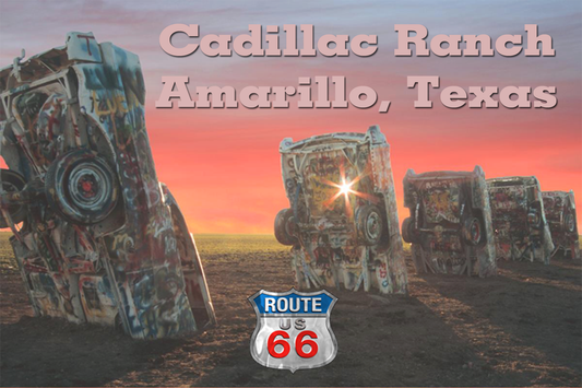 Route 66 Fridge Magnet featuring the Cadillac Ranch in Amarillo, TX  #TXMG7162